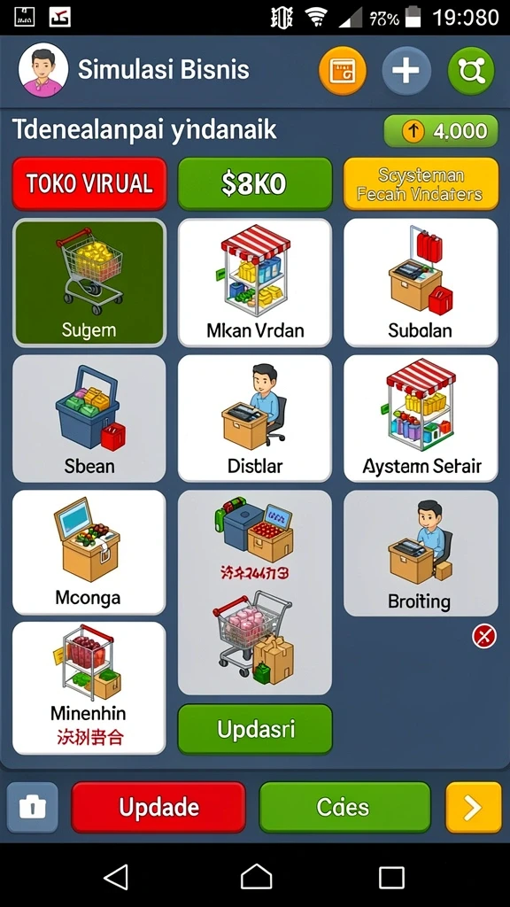 fiona77 - Layar awal FIONA77 dengan desain menarik dan karakter utama.